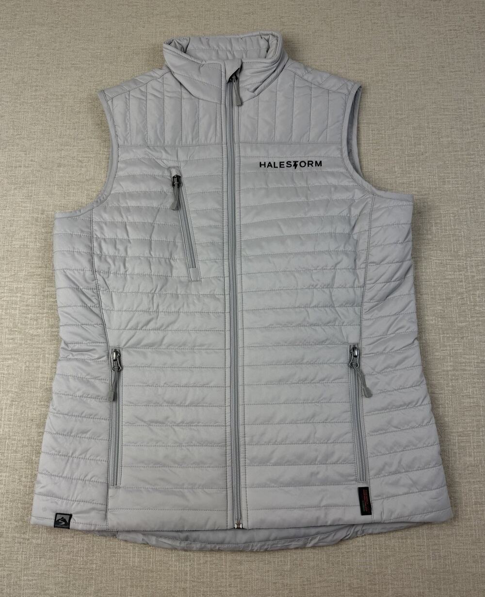 Storm Creek Women’s Small Quilted Puffer Vest Gray Full Zip Halestorm NWT